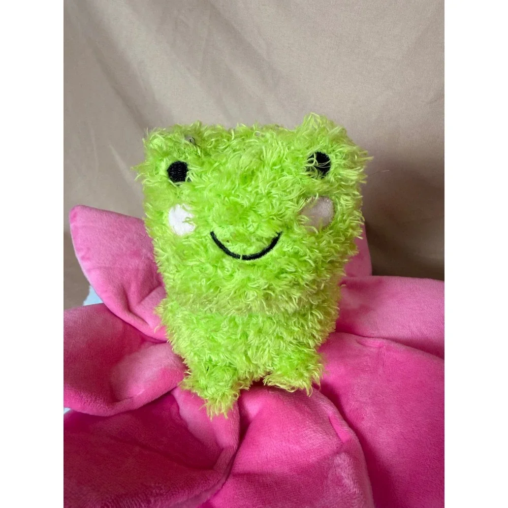 Gigglescape Frog on Lotus Flower Cloud Plush Stuffed Animal Blue Pink Green